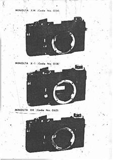 Minolta XM manual. Camera Instructions.